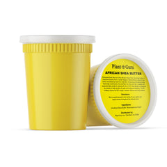 Plant Guru Shea Butter bulk jar close-up showing creamy texture for moisturizing.