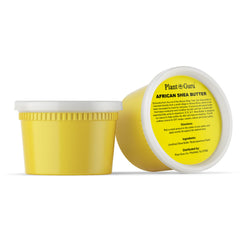 Close-up texture of Plant Guru Shea Butter showing creamy yellow consistency for moisture.