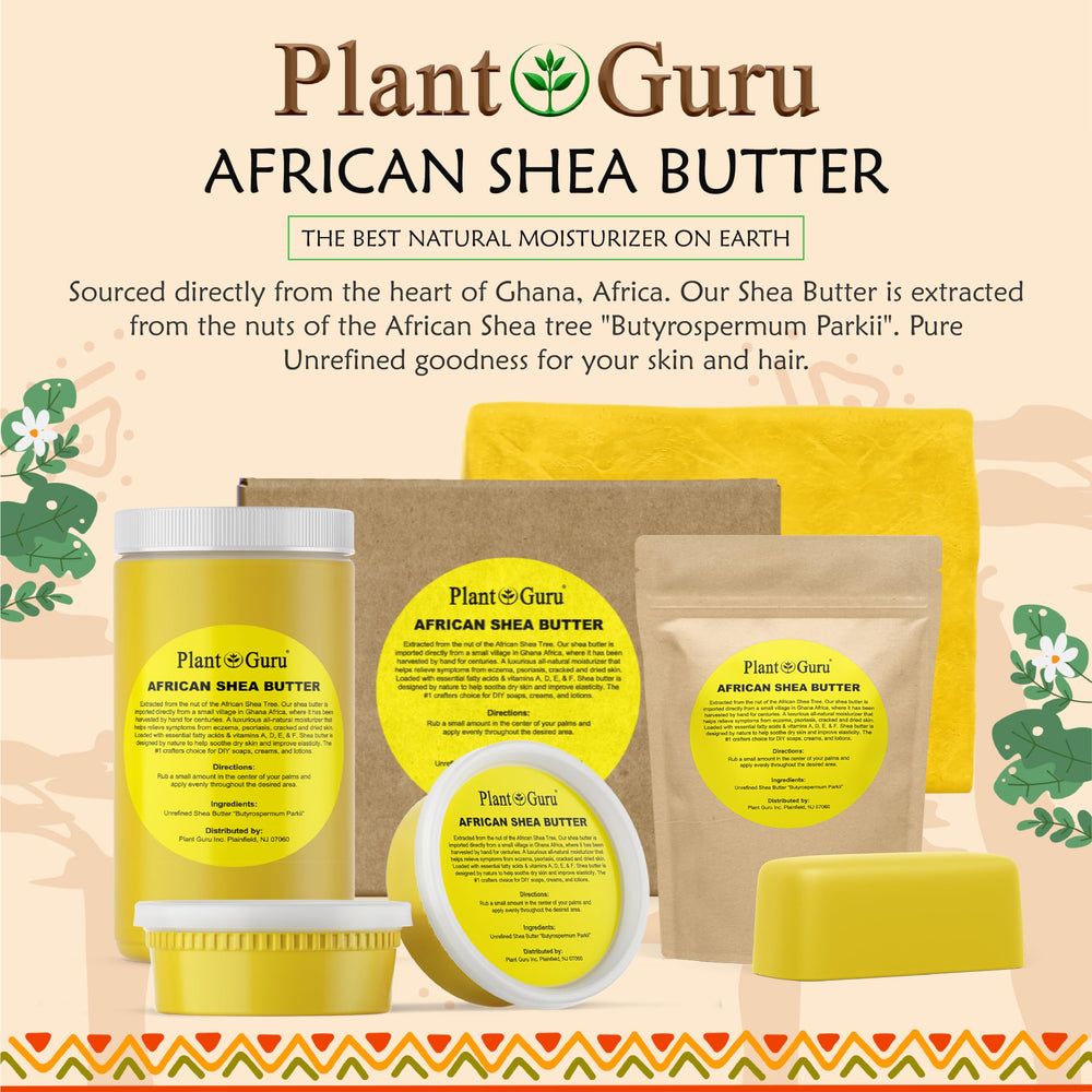 Plant Guru Shea Butter texture close-up highlighting rich consistency for skin care.