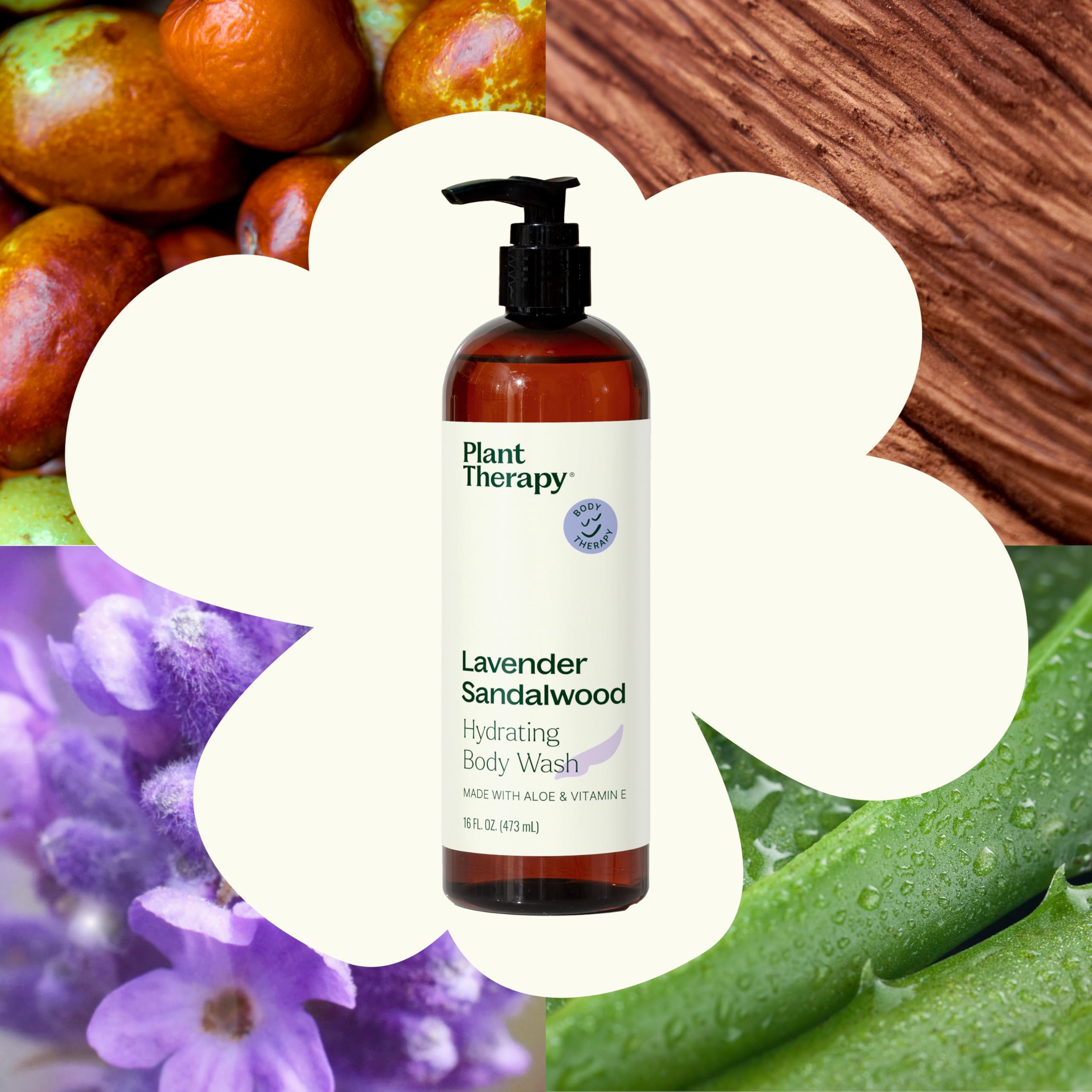 Plant Therapy Lavender Sandalwood bottle pour showing easy lather.