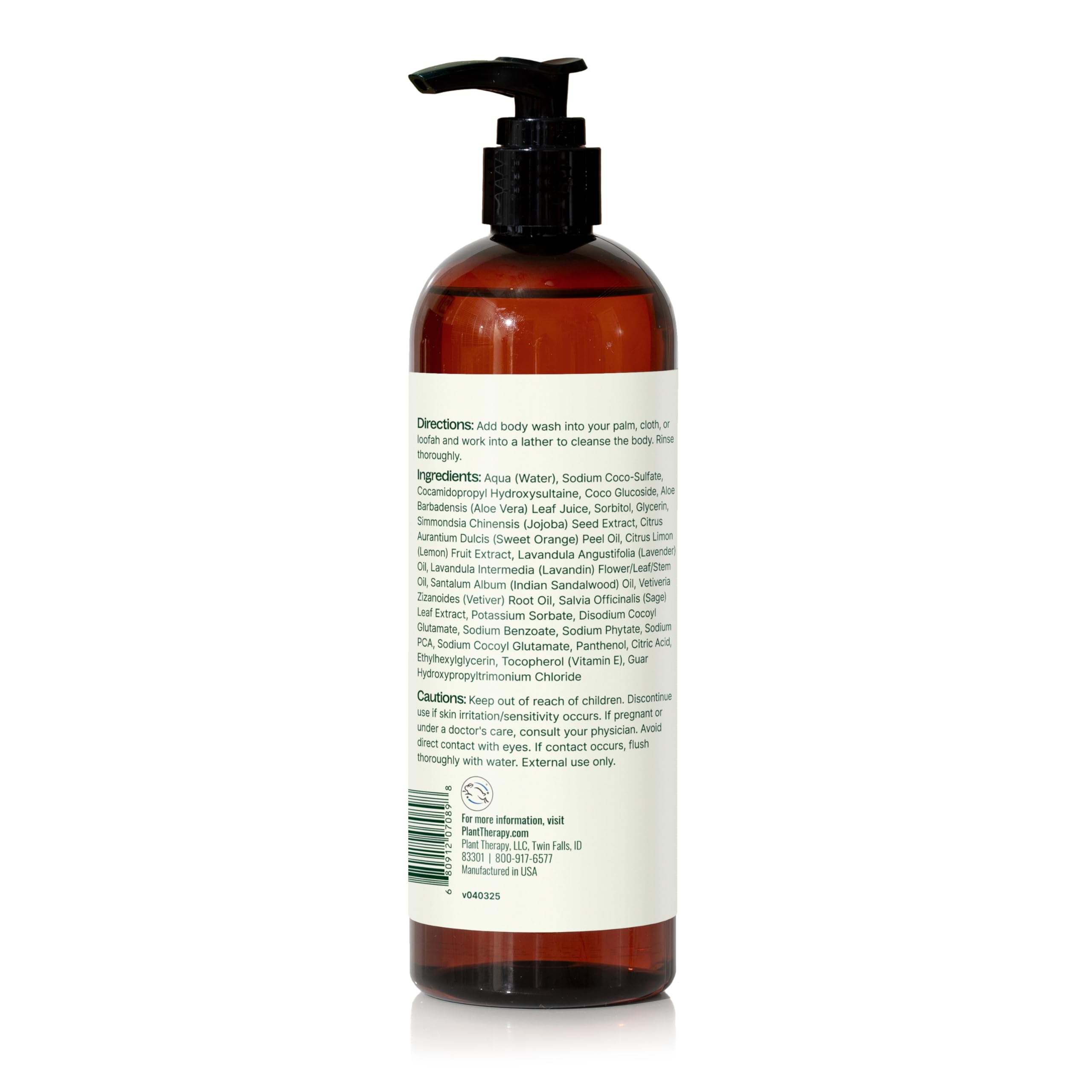 Plant Therapy Lavender Sandalwood with loofah for refreshing cleanse.