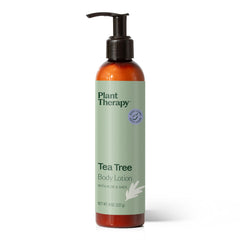Plant Therapy Tea Tree Body Lotion bottle pour for easy daily hydration