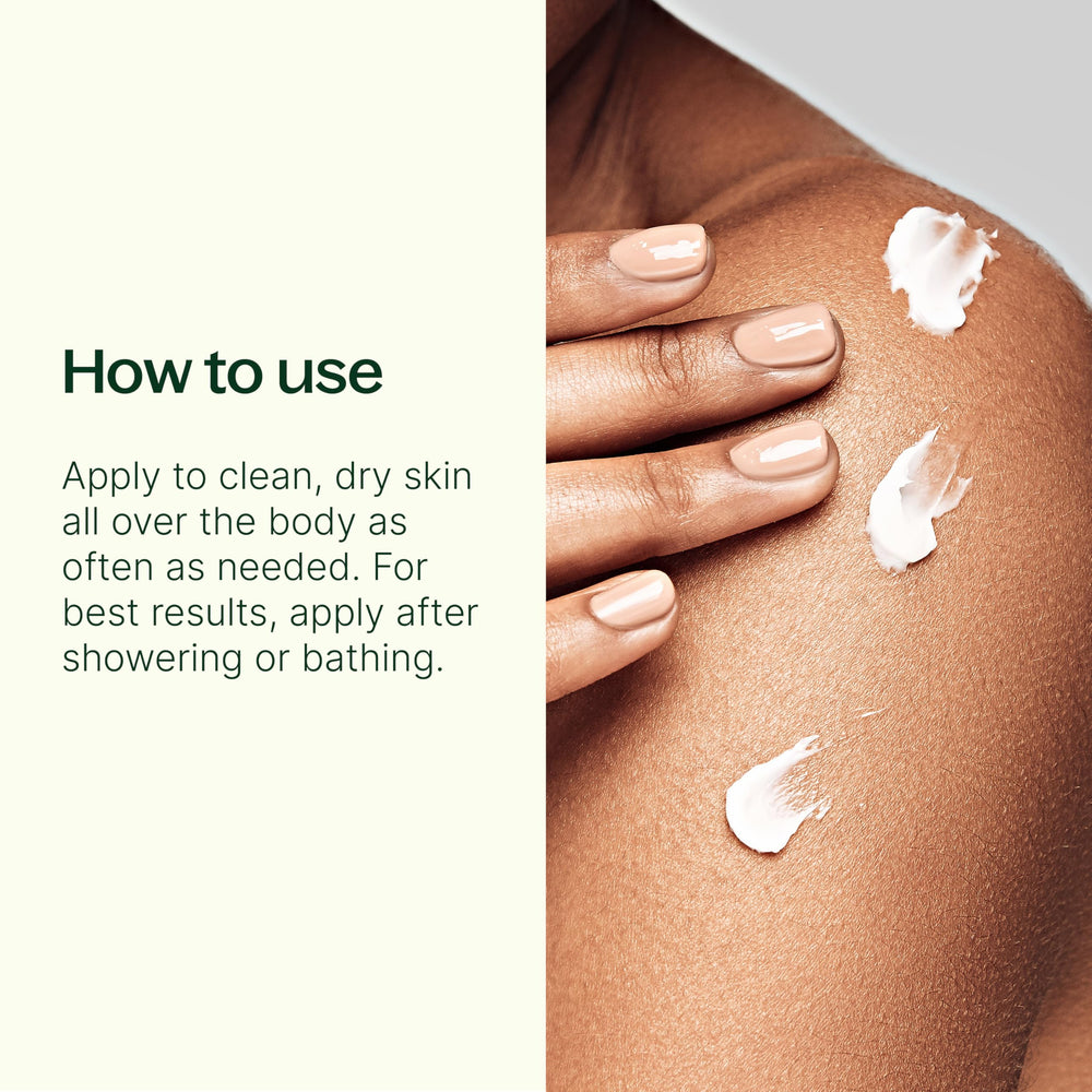 Plant Therapy Tea Tree Body Lotion label close-up highlighting aloe and shea benefits