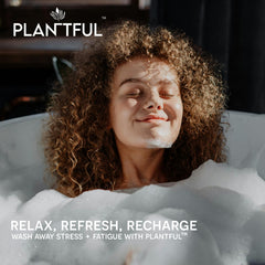 Plantful essential oils aromatherapy bath bomb promotes calm.