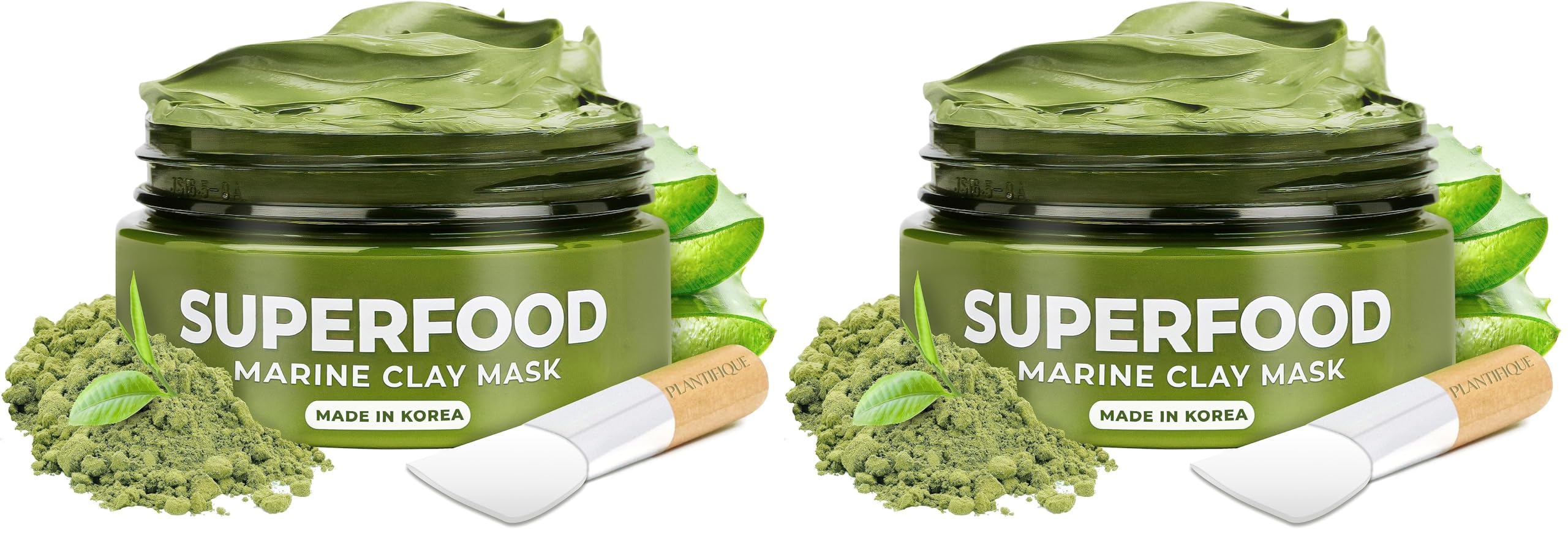 Plantifique Korean Clay Mask packaging highlights vegan formula for face and body.