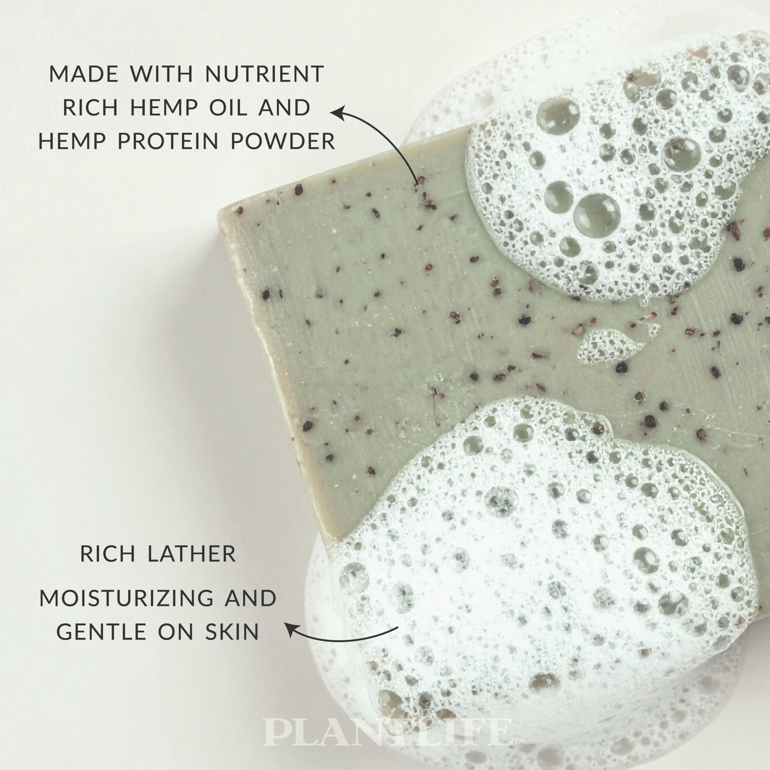 Plantlife hemp oil close-up illustrating organic oils for balanced skin care.