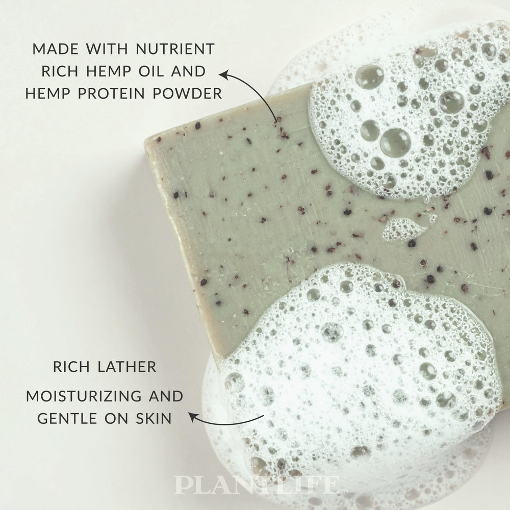 Plantlife hemp oil close-up illustrating organic oils for balanced skin care.