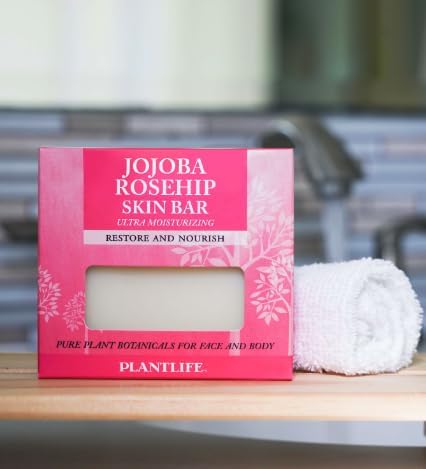 Plantlife Jojoba Rosehip soap bar with organic botanicals for soothing skin
