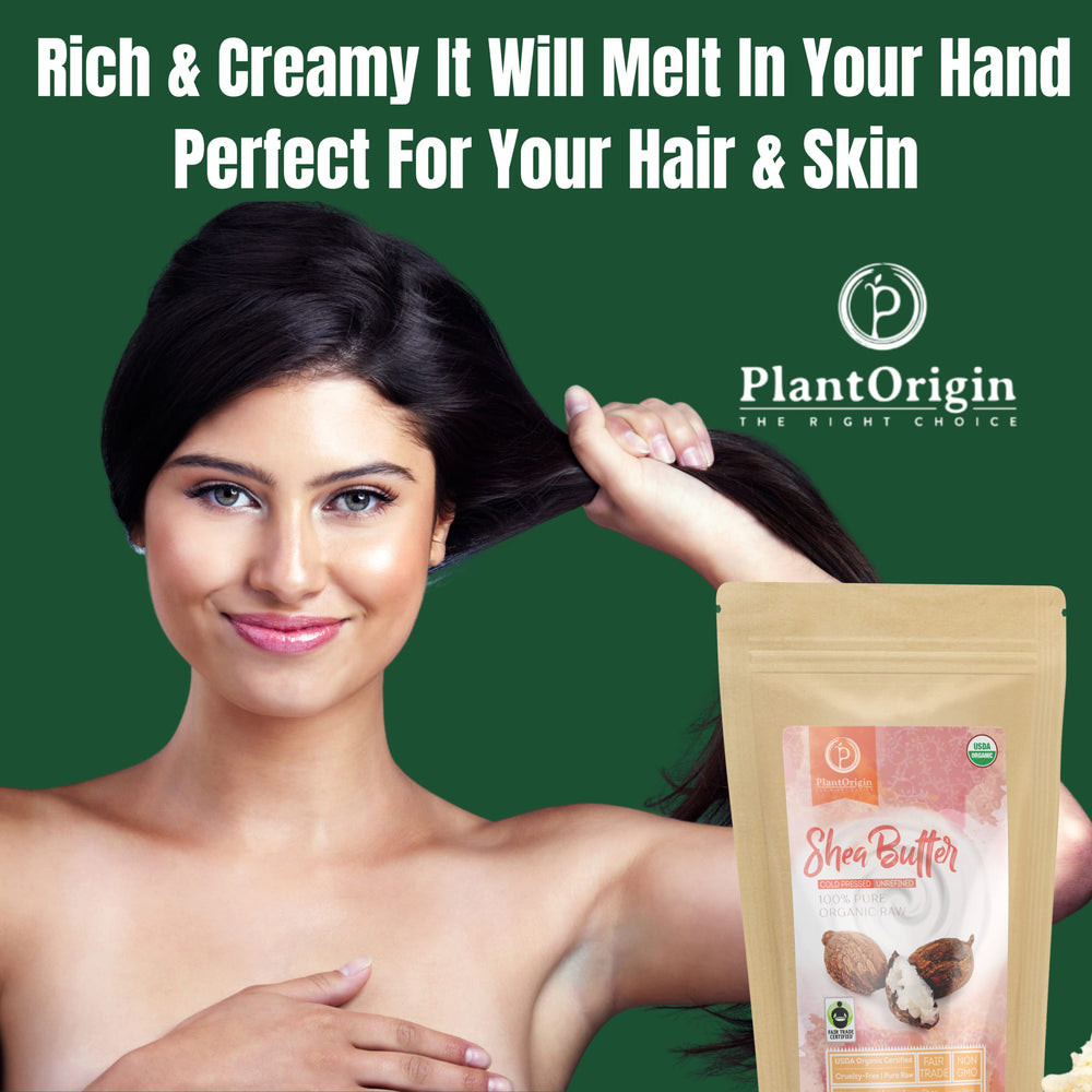 PLANTORIGIN Shea Butter hand-melt demonstrates easy application on the skin.