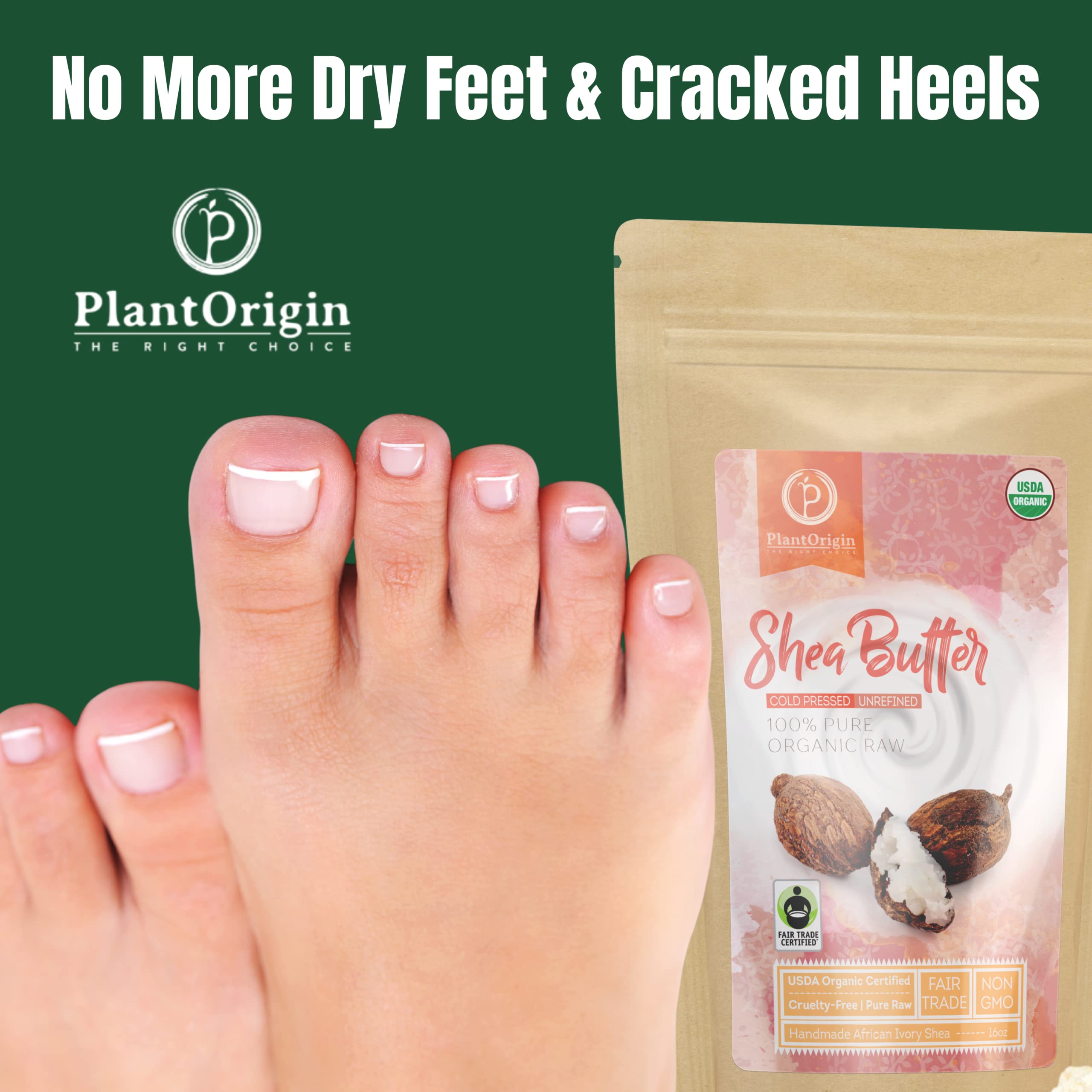 PLANTORIGIN Shea Butter applied to skin as a versatile moisturizer base.