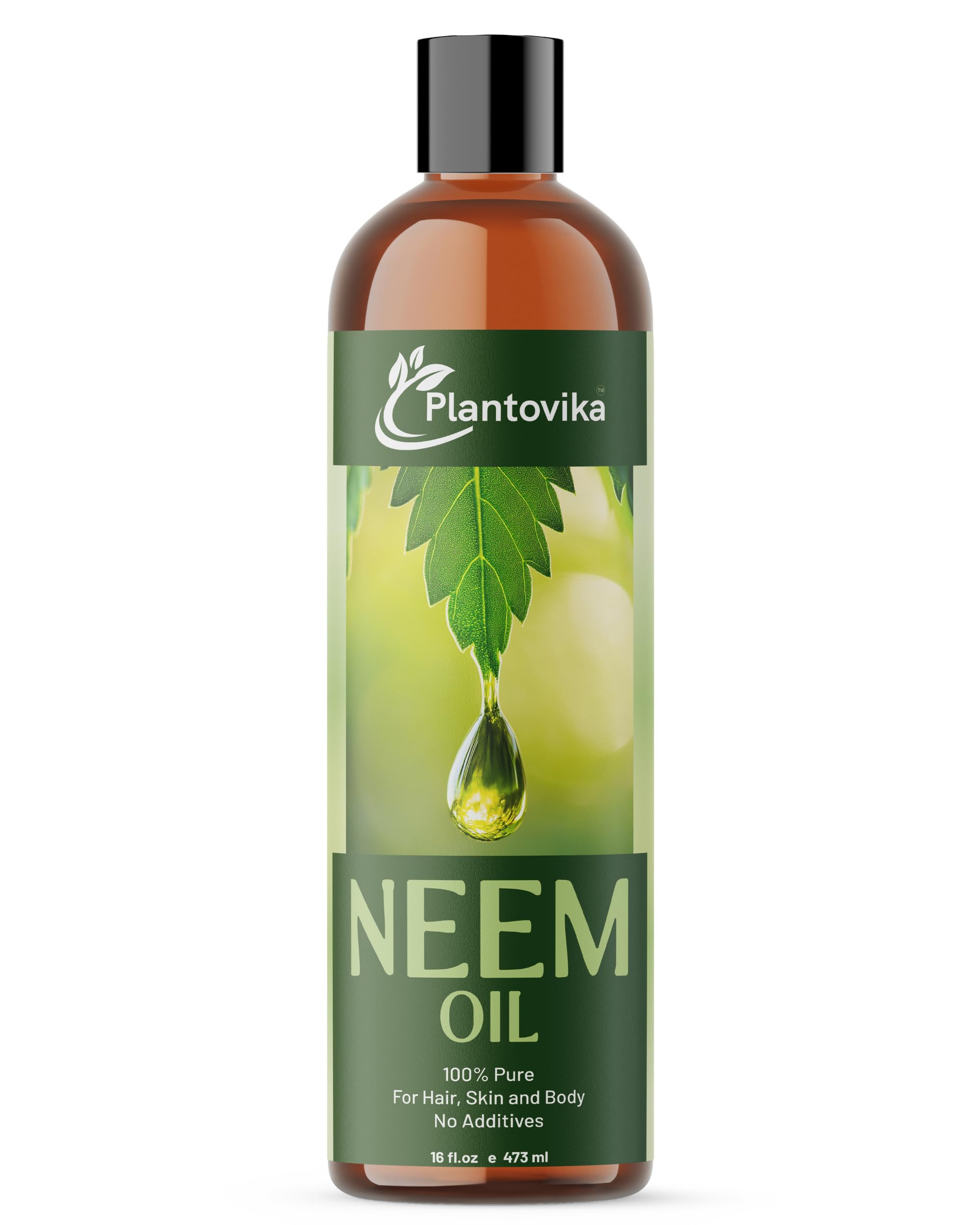 Plantovika Pure Neem Oil bottle for skin and hair conditioning and plant care.