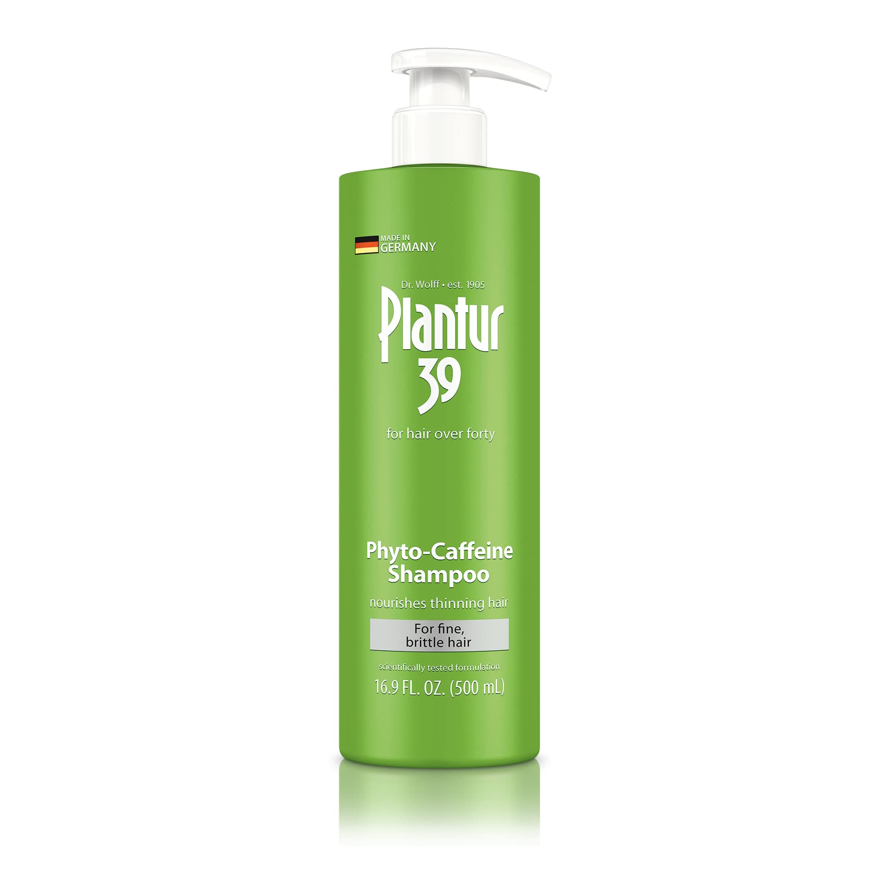 Plantur 39 shampoo bottle close-up for scalp cleansing of fine hair