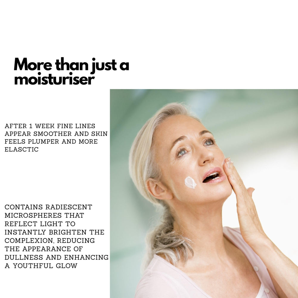 Platinum Day Cream on skin showing more even tone and radiance