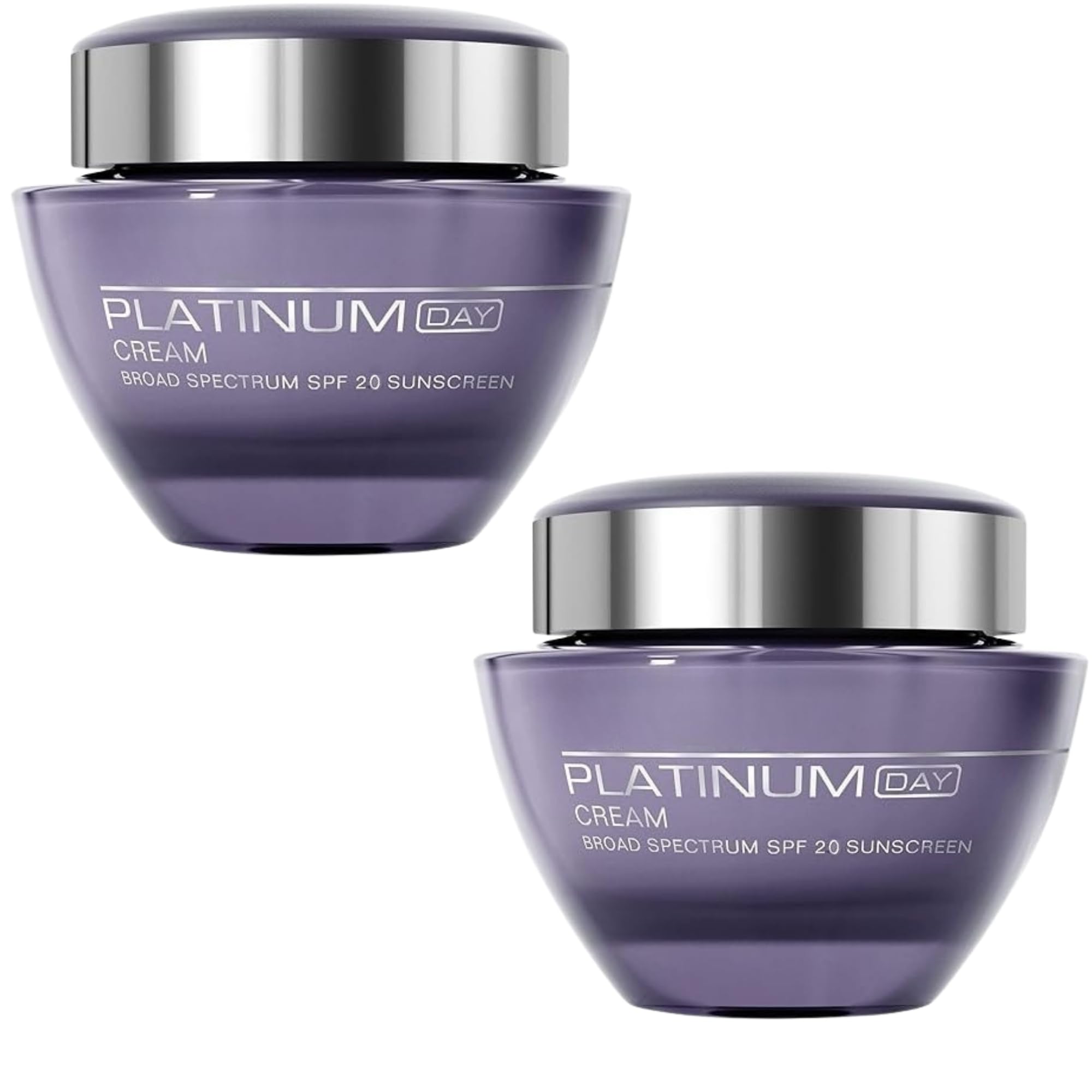 Platinum Day Cream pack of 2 bottles for daily hydration and anti-aging care