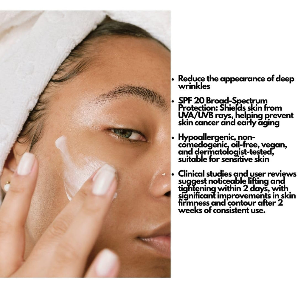 Close-up of Platinum Day Cream texture, silky feel for smooth skin