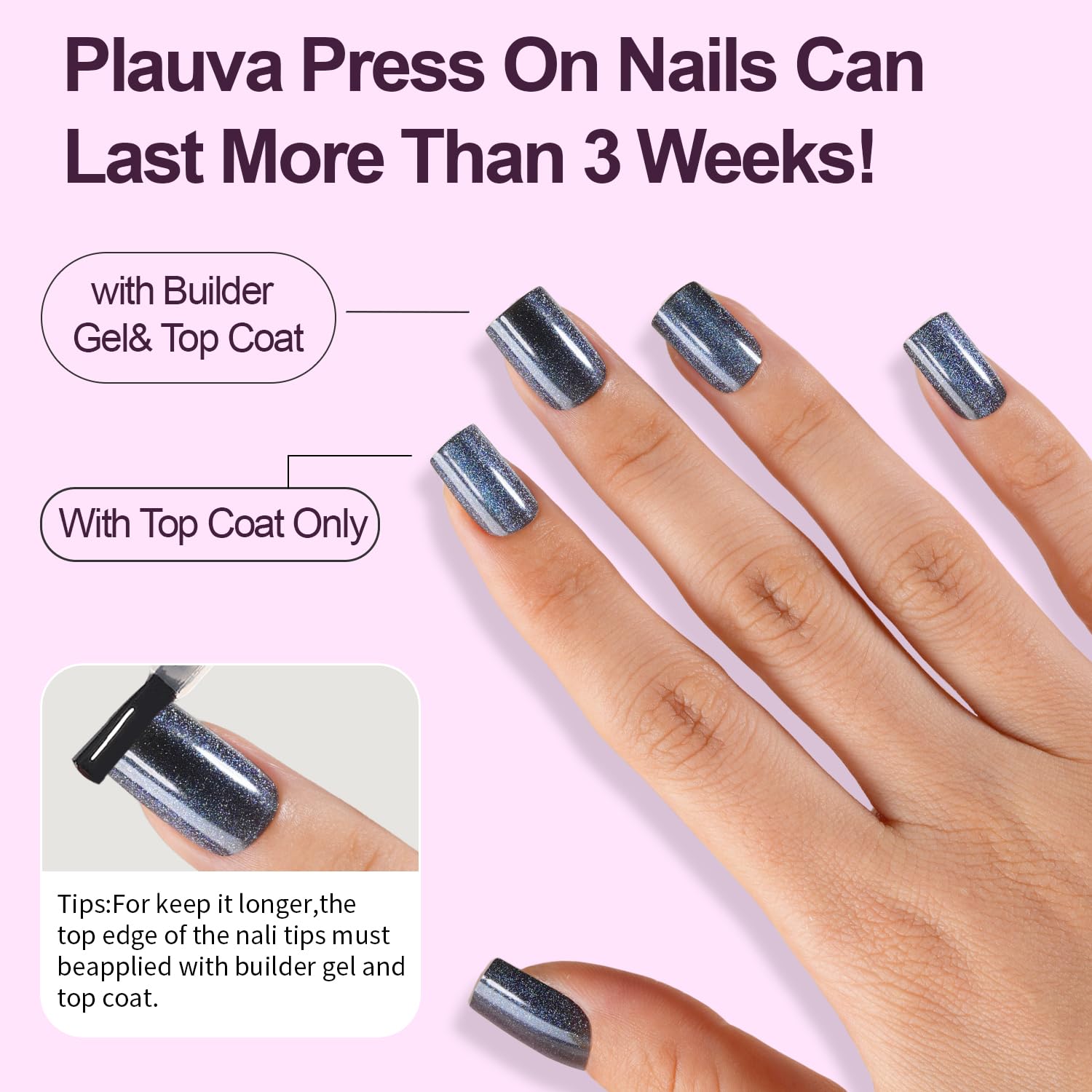 Plauva 15 sizes fit most nails for secure look