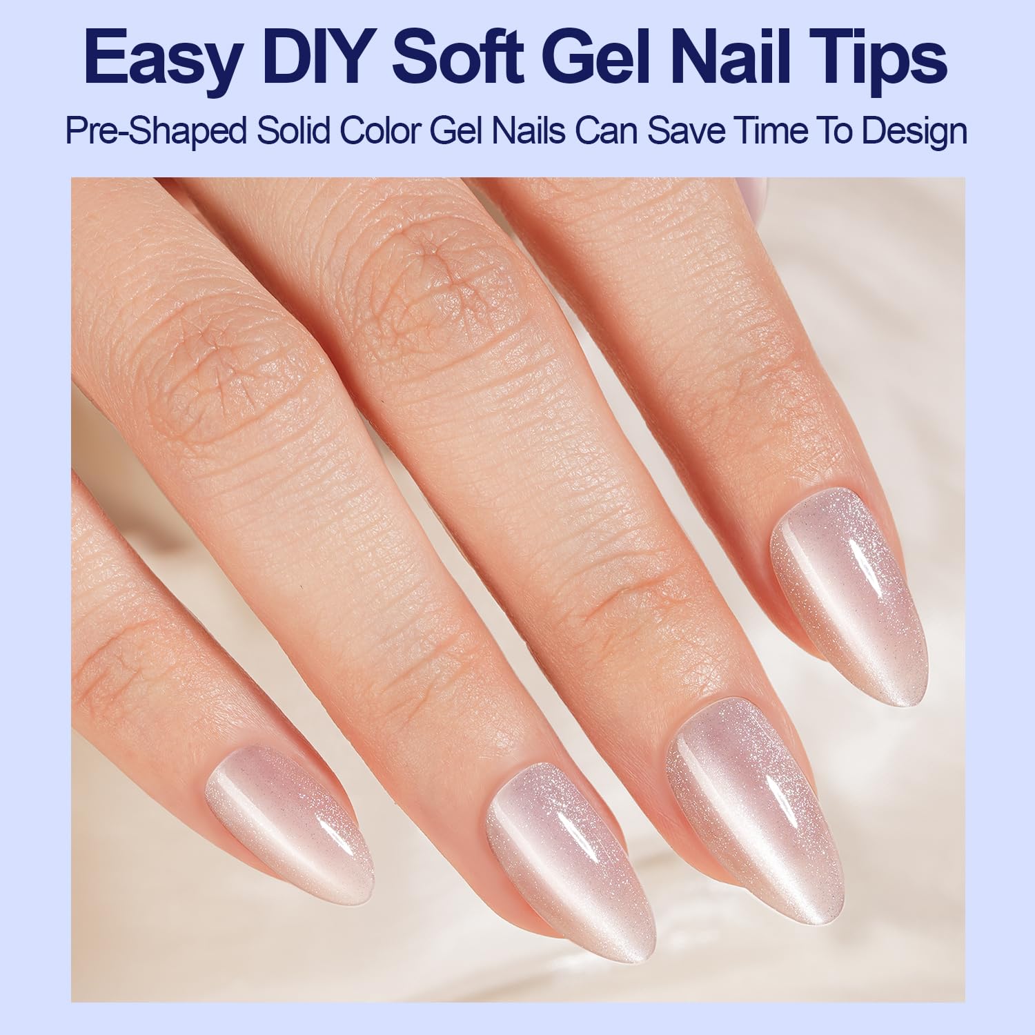 Plauva almond tips with quick glue-on steps for fast DIY manicure