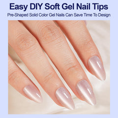Plauva almond tips with quick glue-on steps for fast DIY manicure