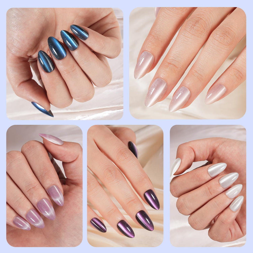 Plauva soft gel cat eye nails highlighting flexible, durable wear