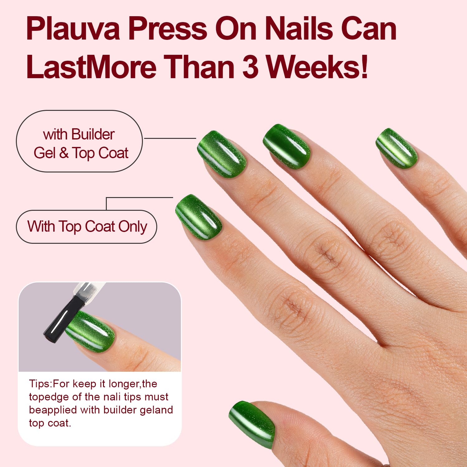 Plauva nails designed to fit natural nail shape for secure wear