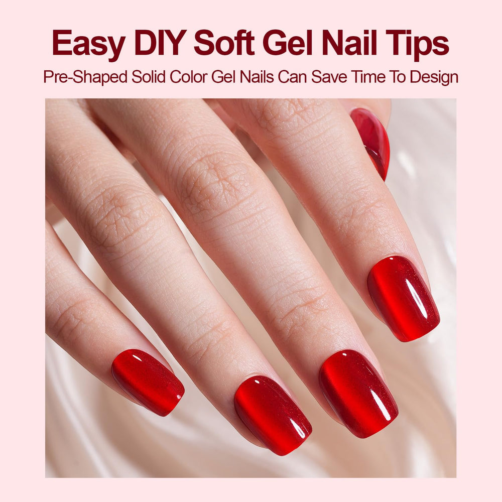 Plauva soft gel nails in short square shape for easy home manicures