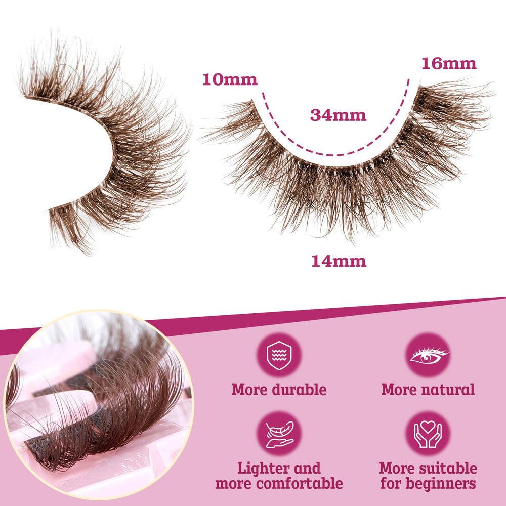 Pleell reusable brown lashes offer easy application and daily versatility.