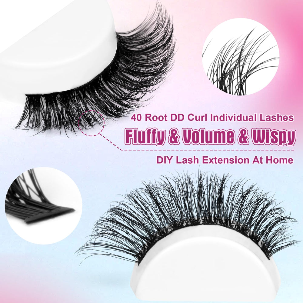 Pleell DIY wispy volume lash clusters ready for custom styling.