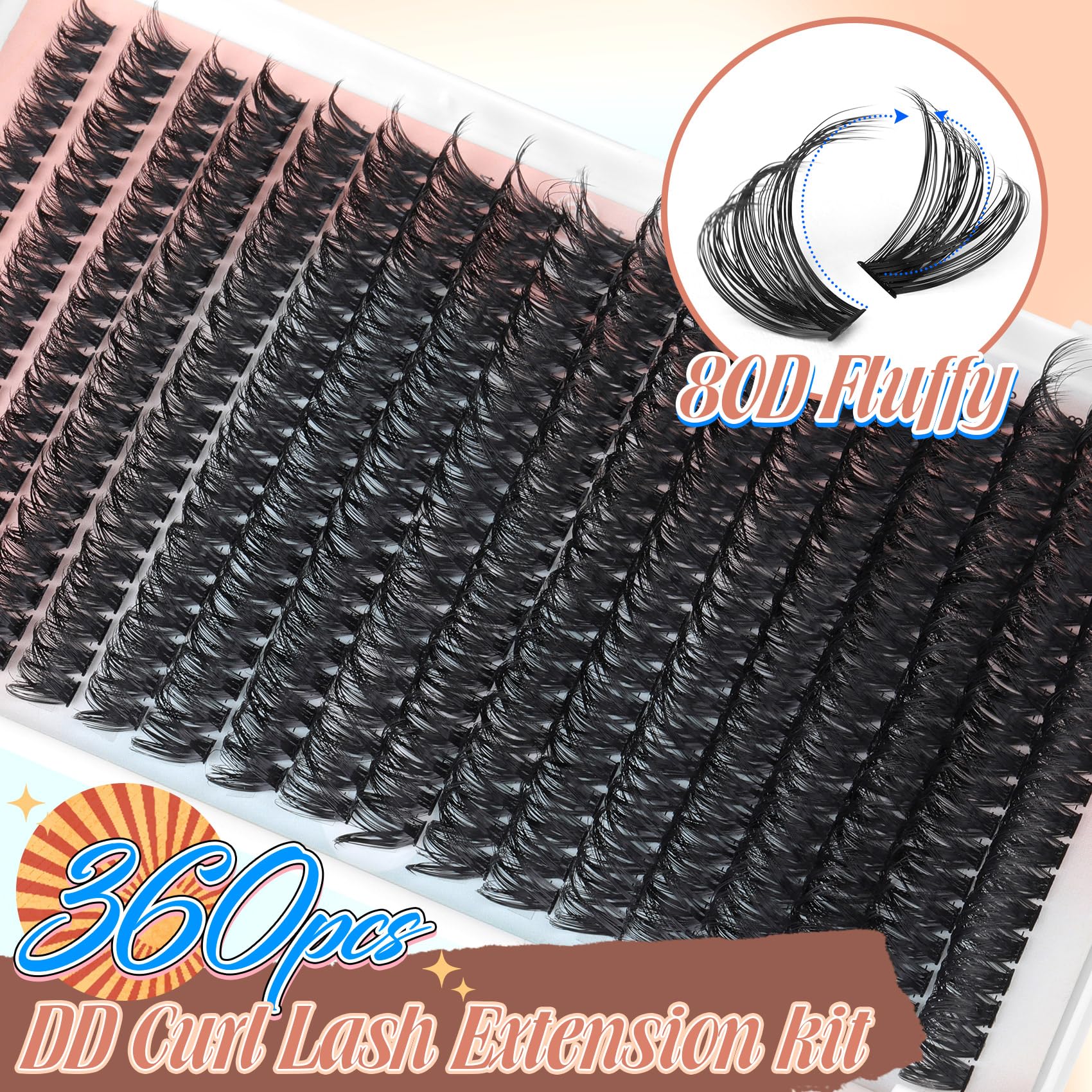 Pleell 80D dense volume lashes provide fuller, lightweight look.