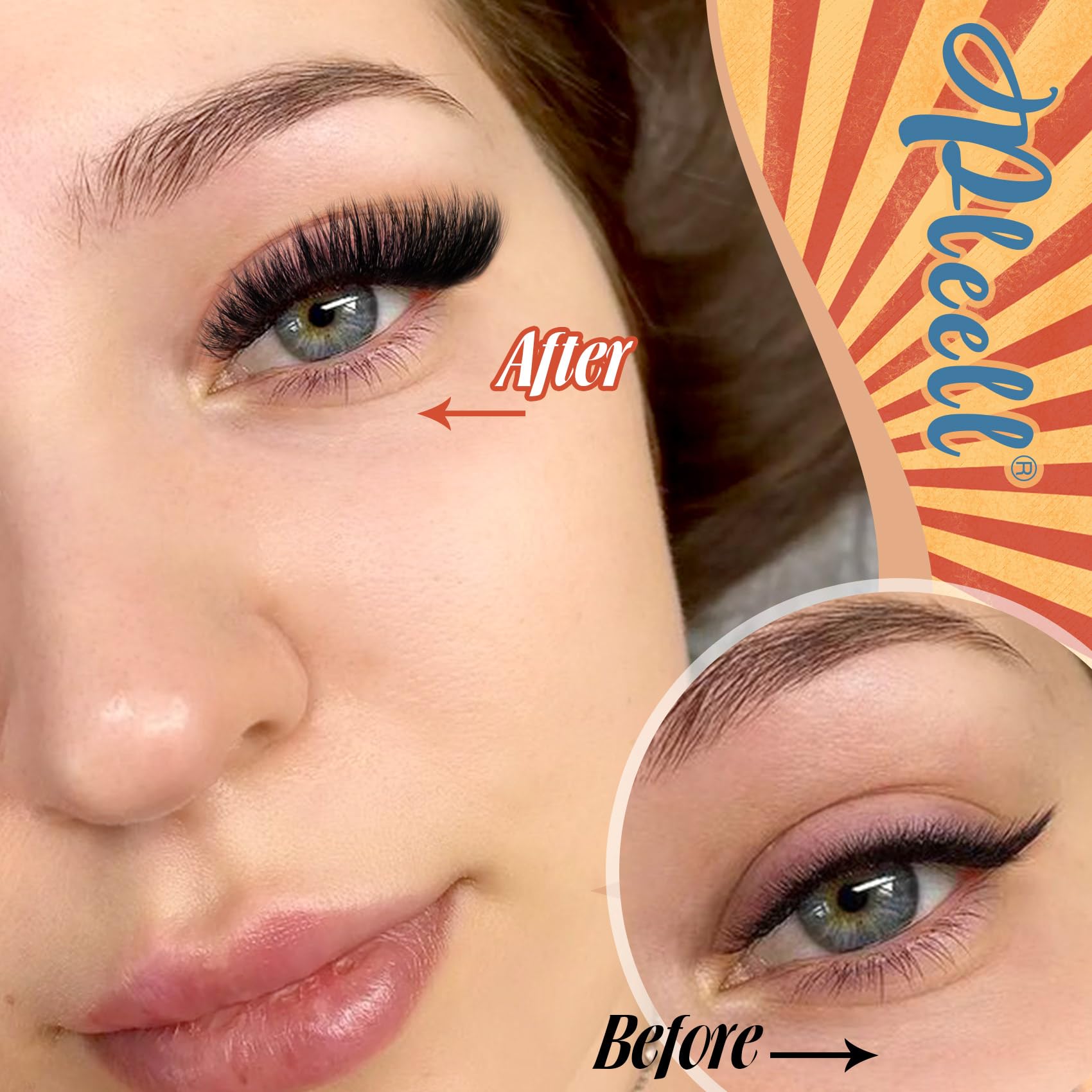 Pleell vegan fiber clusters feel soft and skin-friendly on lids.