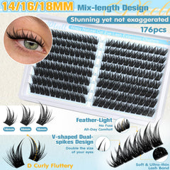 Pleell manga lash clusters d-curve 14mm for bold balance.