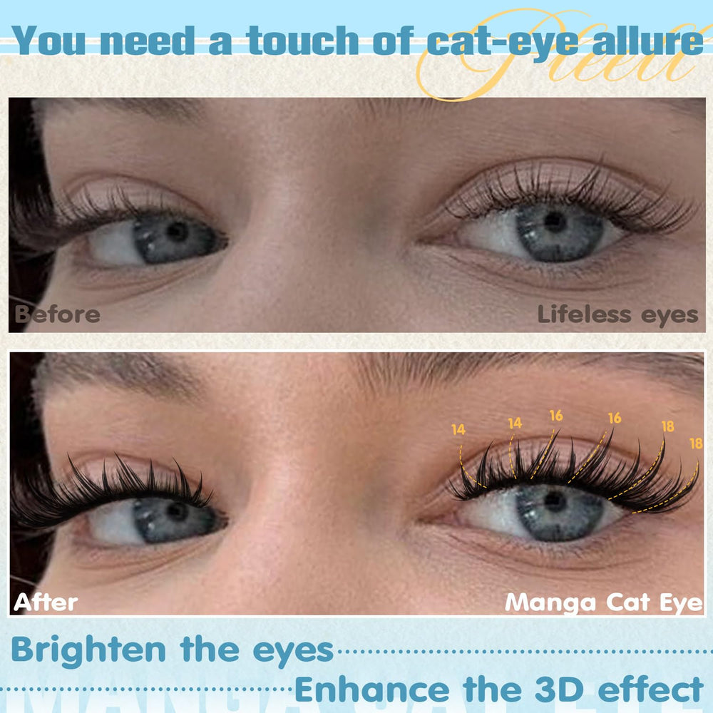 Pleell manga lash clusters soft cotton band for all-day comfort.