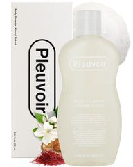 Pleuvoir Almost Naked Body Cleanser foam close-up for rich daily cleansing.