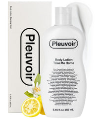 Pleuvoir Take Me Home body lotion bottle with citrus floral scent for daily moisturizing.