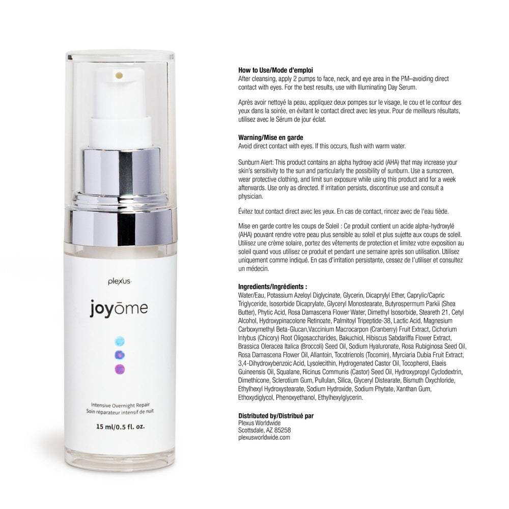 Plexus Joyome after-use close-up showing radiant, refreshed skin