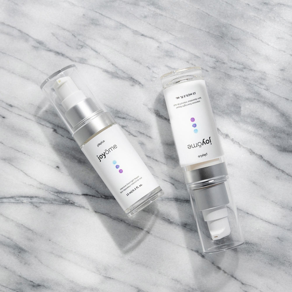 Plexus Joyome packaging displays premium overnight repair formula