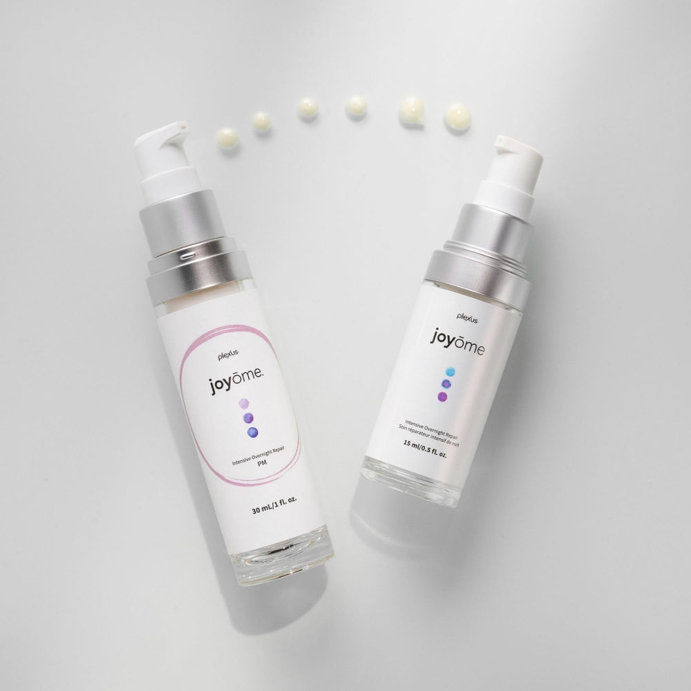 Plexus Joyome texture swirl on skin demonstrates creamy, smooth application for firming