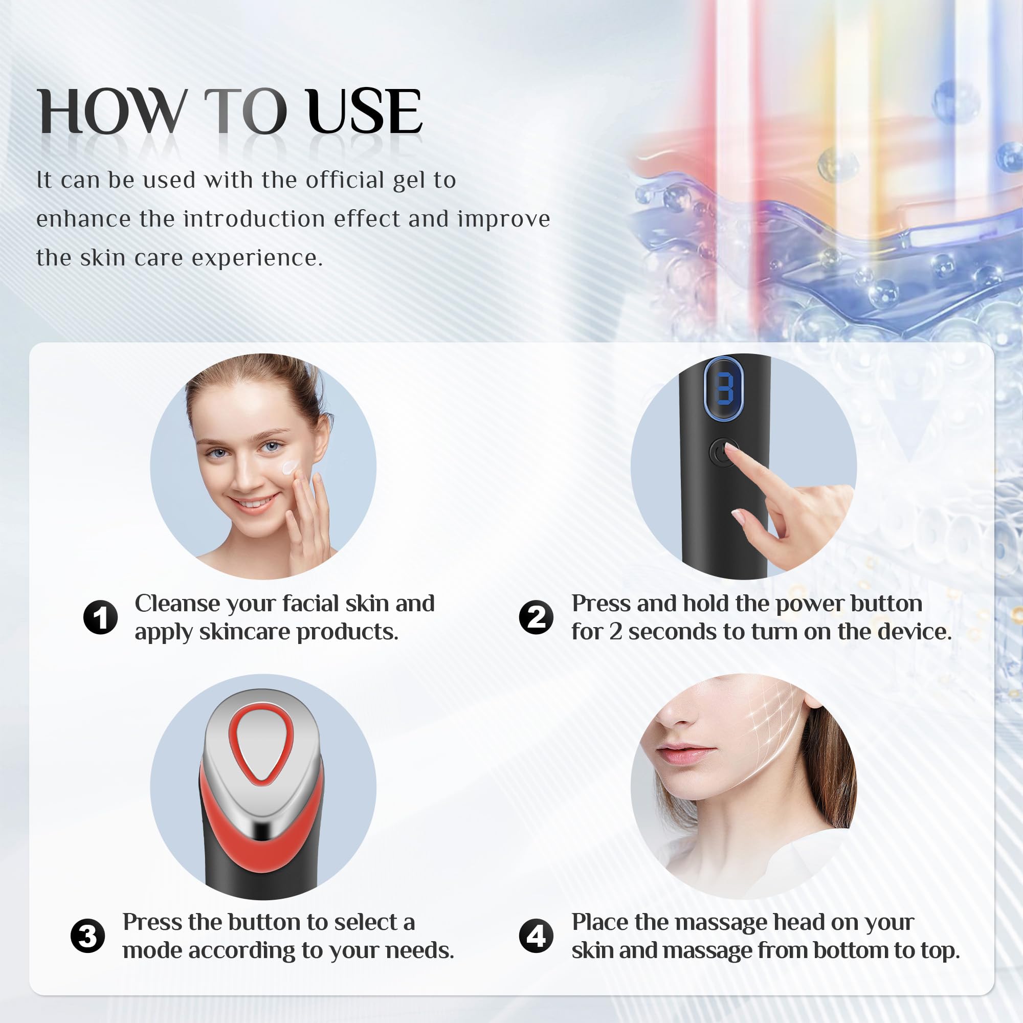 PleySyncz blue light mode purifies and clarifies skin.