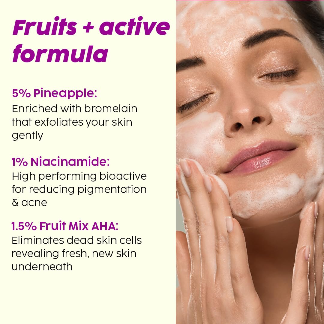 PLIX Pineapple Juicy Facewash gel texture shown for easy lather.