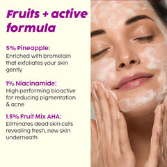 PLIX Pineapple Juicy Facewash gel texture shown for easy lather.