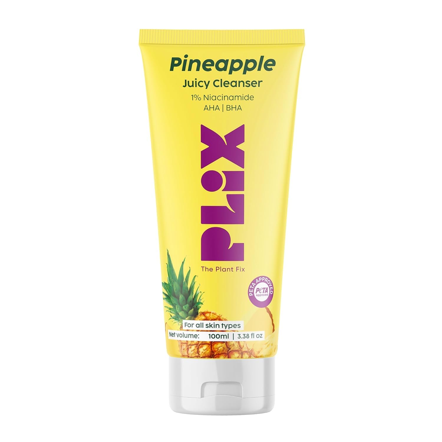 PLIX Pineapple Juicy Facewash bottle front for daily refreshing cleanse.