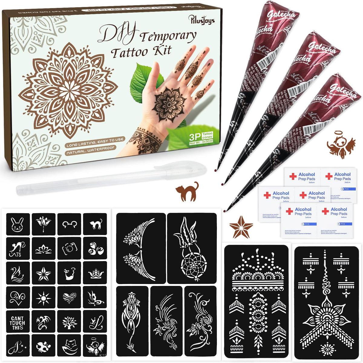 PllusJoys brown tattoo cones ready for precise, long-lasting body art