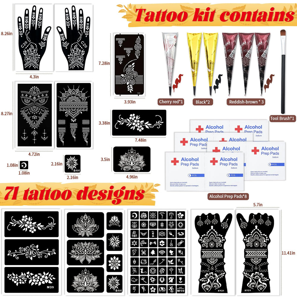 PllusJoys large hand and half-arm stencil design option 1