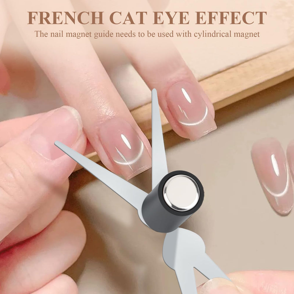 Plman rabbit-shaped guide enabling playful cat-eye nail designs at home.