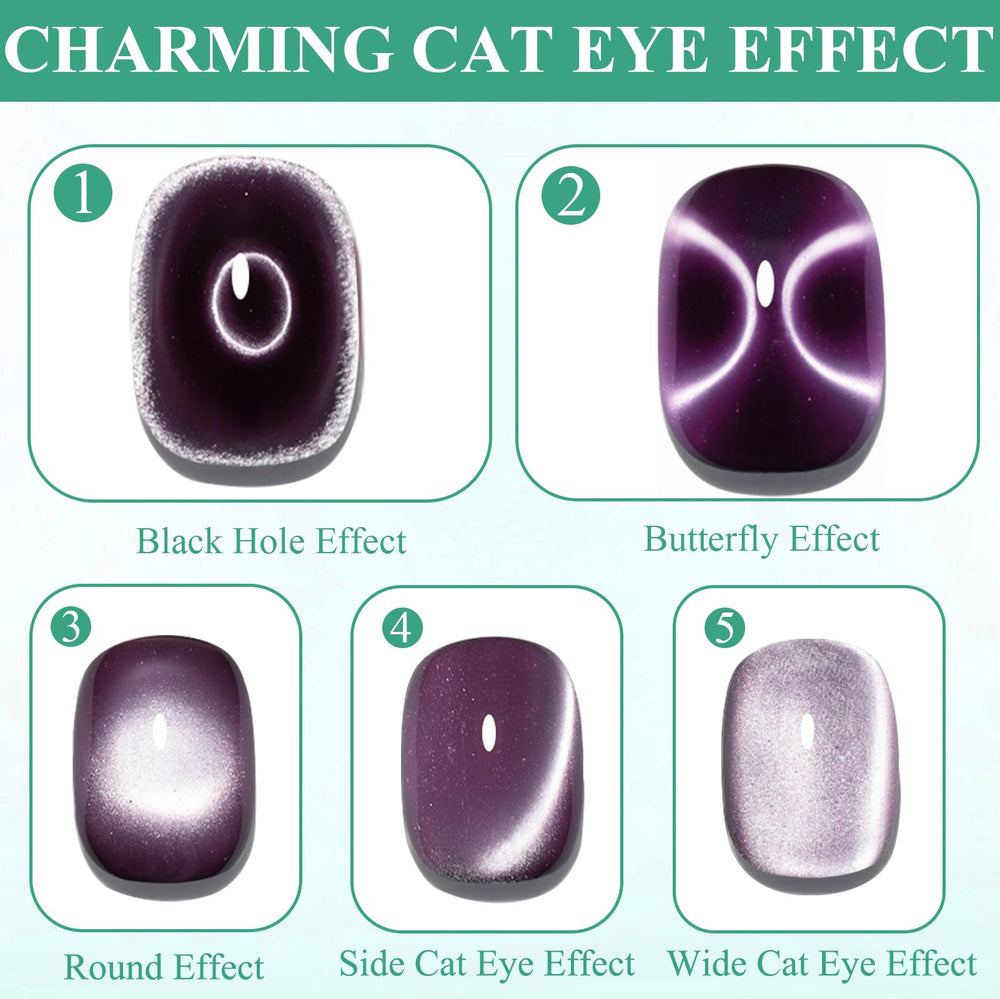 Plman cat-eye magnet in use demonstrates quick cat-eye effect under UV light