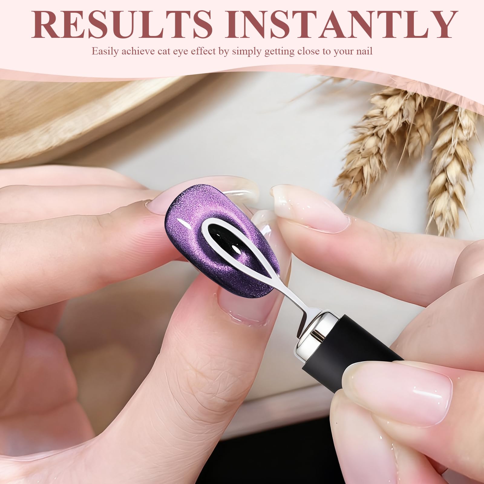 Plman Cat Eye Nail Magnet Tool enables precise cat-eye effects