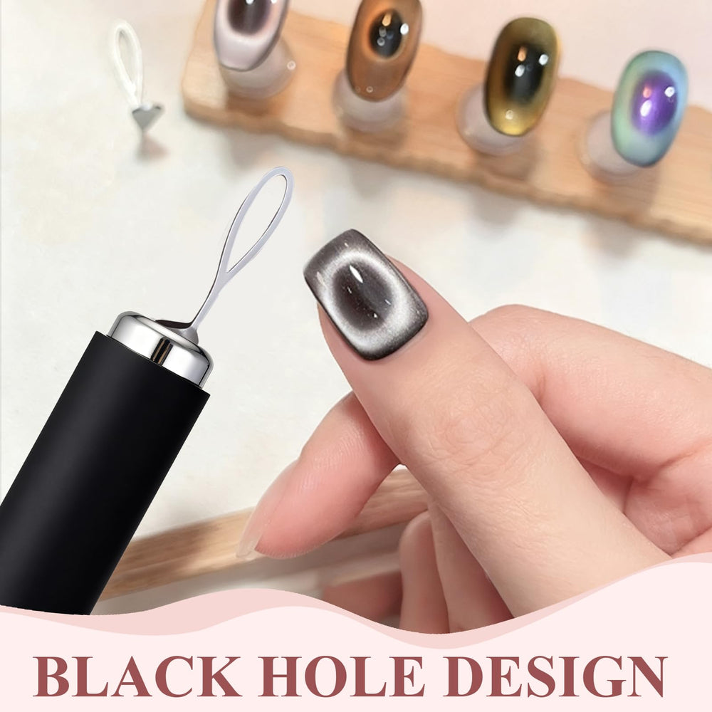Plman Cylinder Magnet attracting a wide cat-eye look on nails