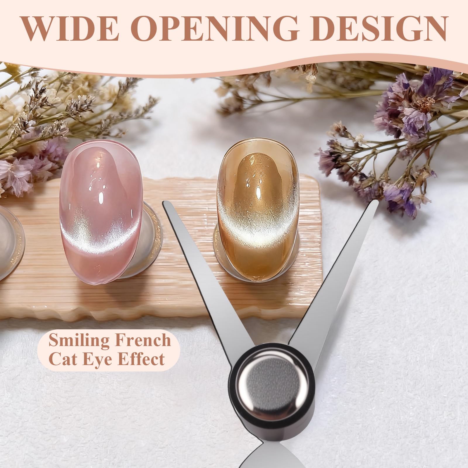 Plman heart-shaped guidance area helps form the French cat eye highlight.
