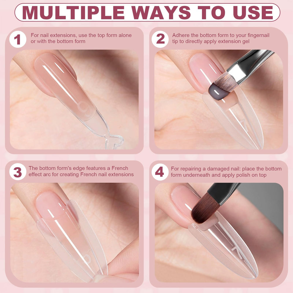 Plman step-by-step usage guide for easy home or salon nail extensions.