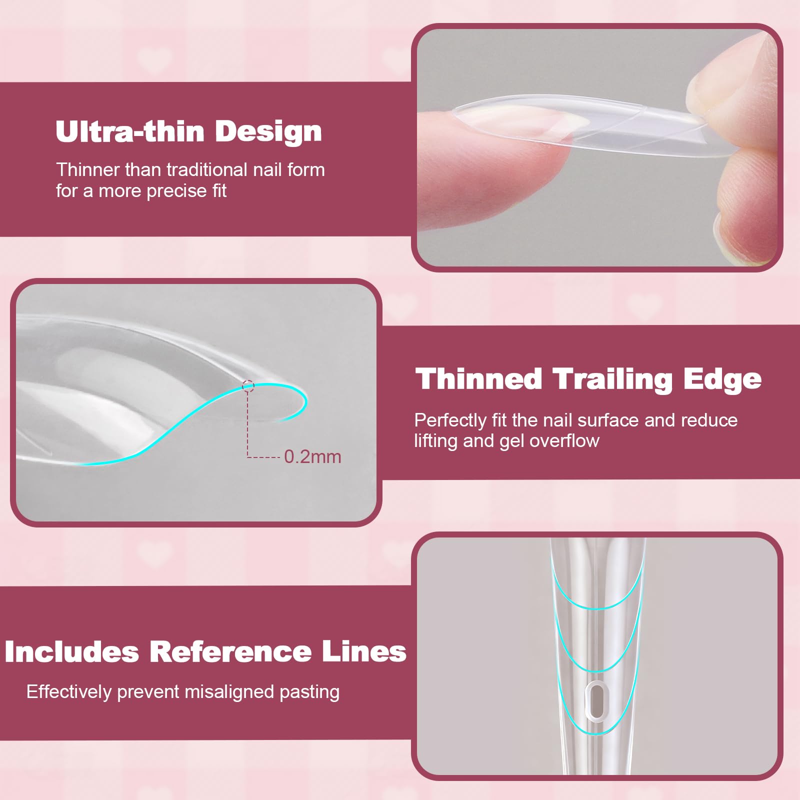 Plman trapezoidal nail forms with guide lines for easy shaping.