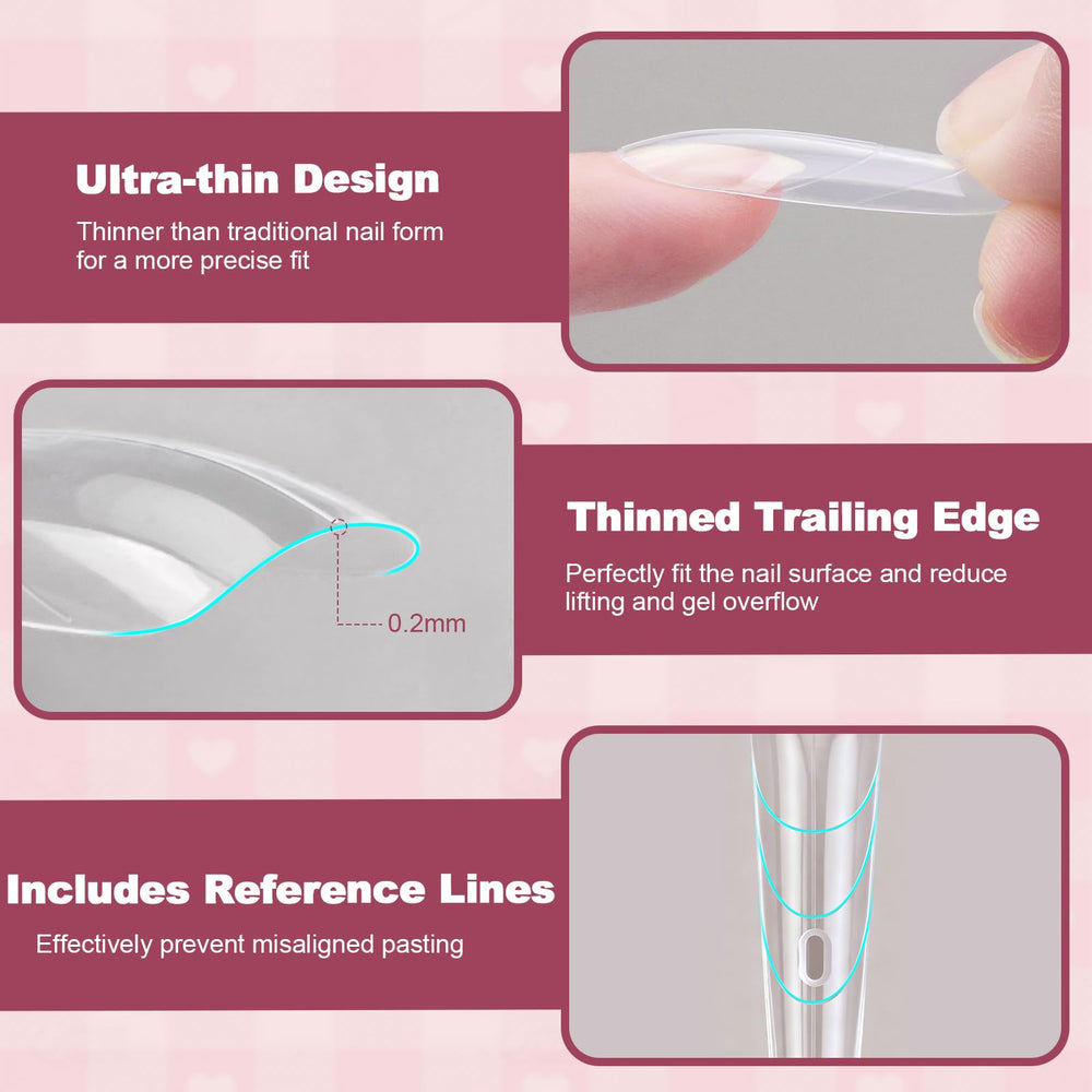 Plman trapezoidal nail forms with guide lines for easy shaping.